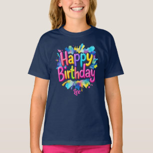 Camiseta Tinta de Aniversário Personalizada com Efeito de S