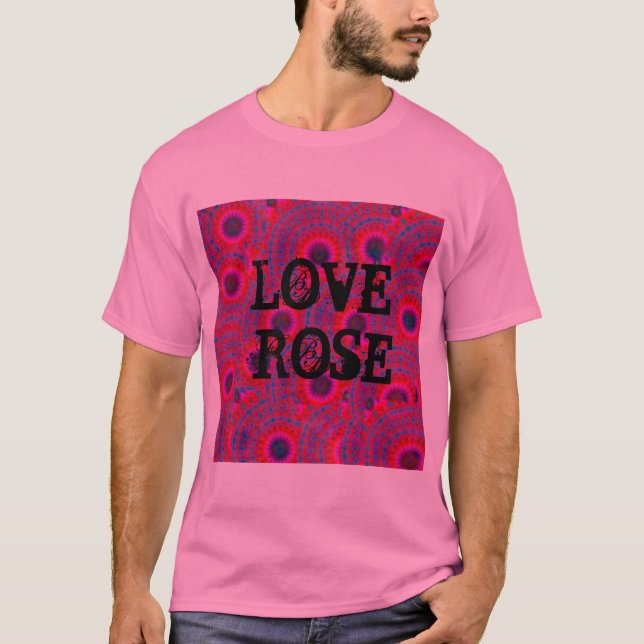 CAMISETA TINTA DE COR MODERNA MANDALA ROSA (Frente)