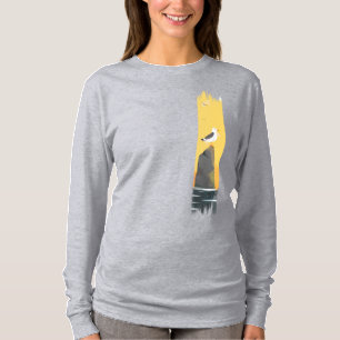 Camiseta Tinta De Cruzamento De Seagull Tranquila