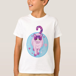 CAMISETA TINTA DE PINTA E GATO DE PÚPULO EM CÍRCULO CÉU COM