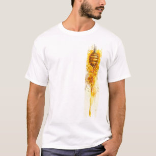 Camiseta Tinta de quebra-cabeça do garoa de ouro