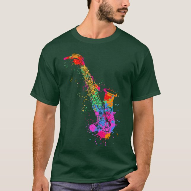 Camiseta Tinta de Trompete Splash Instrumento Musical Batat (Frente)