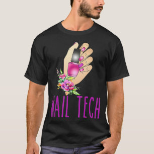 Camiseta Tinta de um técnico de arte em unhas bonitinha