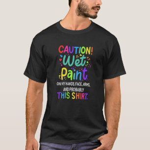 Camiseta Tinta Molhada De Precaução Para Pintura
