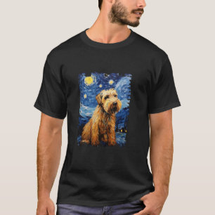 Camiseta Tinta Noturna De Estrelo De Cão De Terrier Molhado