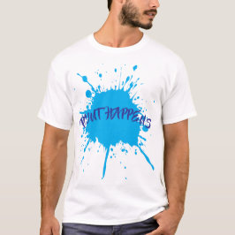 Camiseta Tinta Ocorre Pinta Azul Negrito Tinta Espalhada