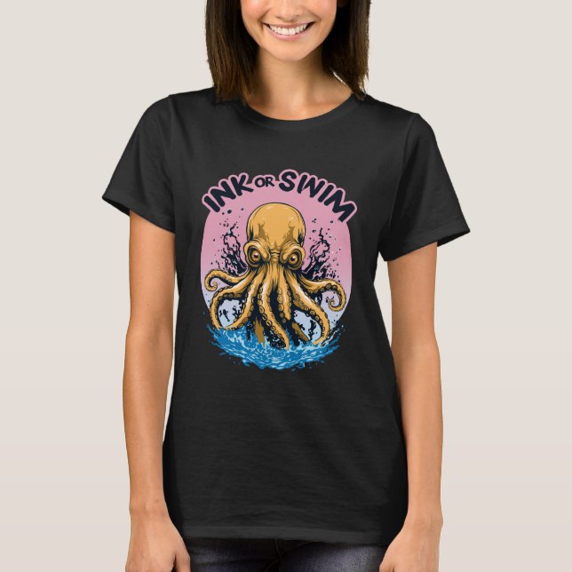 Camiseta Tinta ou Natação | Cota Octopus Tattoo (Frente)