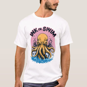Camiseta Tinta ou Natação   Cota Octopus Tattoo