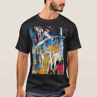 Camiseta Tinta pingada colorida: parede de grafite.