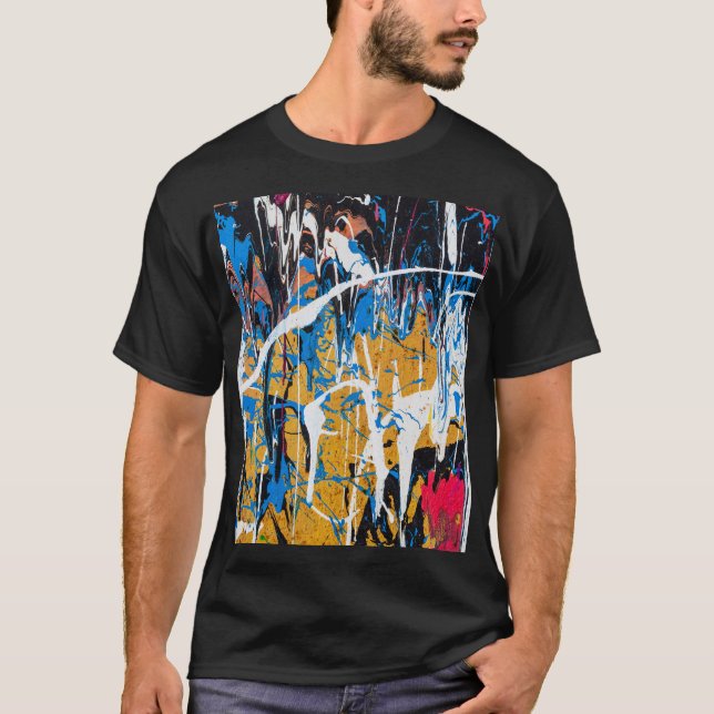Camiseta Tinta pingada colorida: parede de grafite. (Frente)