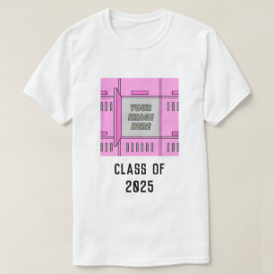 Camiseta Tinta-rosa de bolha de quadros de bloqueio aberto