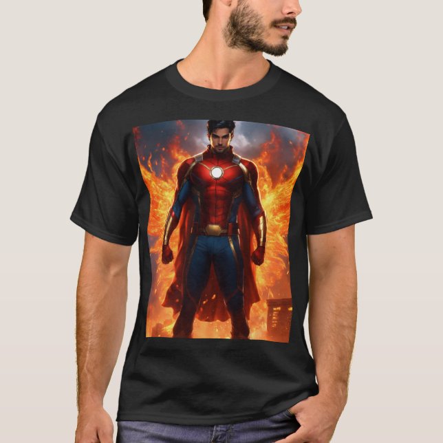 Camiseta Tinta Superman" "Herói tatuado" "Homem de Aço, Inc (Frente)