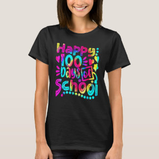 Camiseta Tinta Tie Dye Feliz 100º Dia De Aula Professor Alu