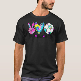 Camiseta Tinta Tie Paz Amor Futebol Design Fofo Coração Bol