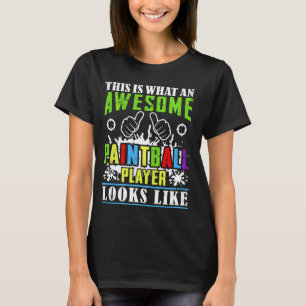 Camiseta Tinta Tinta Cinzenta Do Jogador De Paintball Adult
