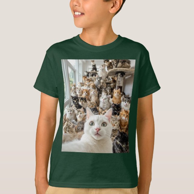 Camiseta Tiny Cat Selfie Crew Tee (Frente)