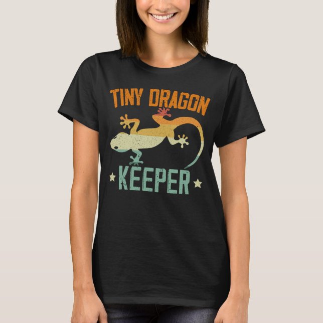 Camiseta Tiny Dragon Keeper Réptil Leopard Gecko Lizard (Frente)