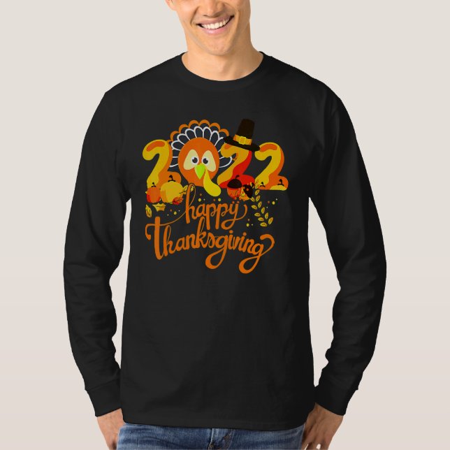 Camiseta Tiny Turkeys Happy Thanksgiving Turkey Autumn Cost (Frente)