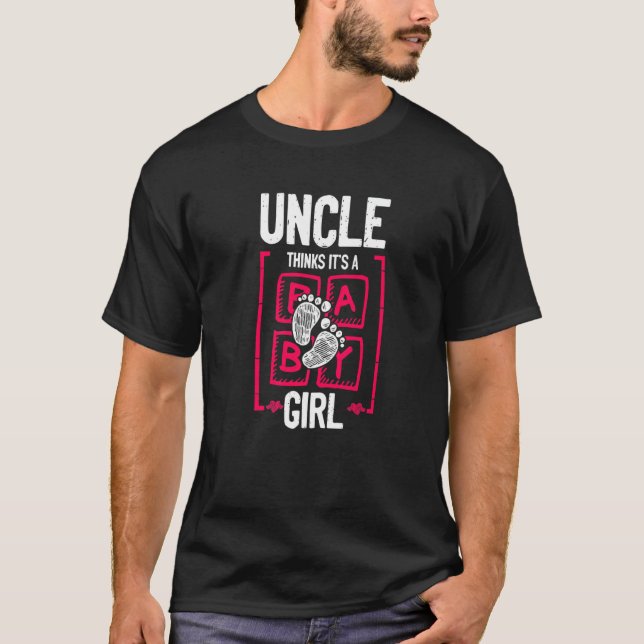 Camiseta Tio acha que é uma garota de gênero, cara, bebê (Frente)