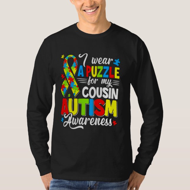 Camiseta Tio Autismo Veste a conscientização do Quebra-cabe (Frente)
