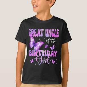 Camiseta Tio-avô da Menina do Aniversário Família Borboleta