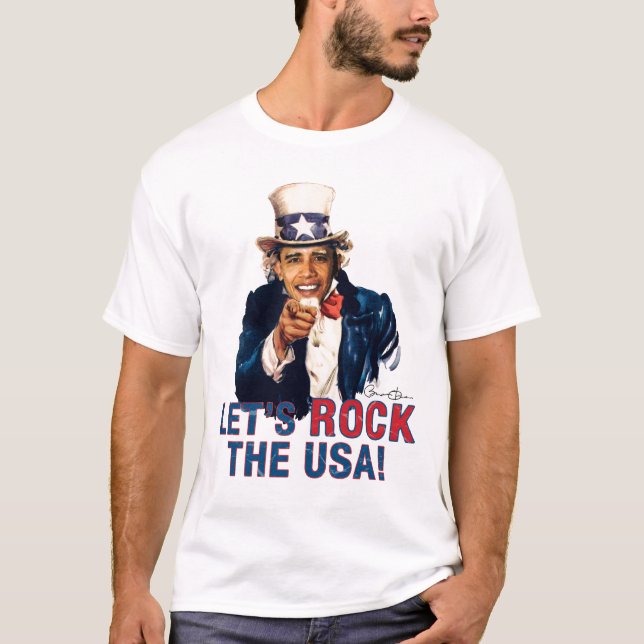 Camiseta Tio Barack Obama - deixe-nos balançar os EUA (Frente)