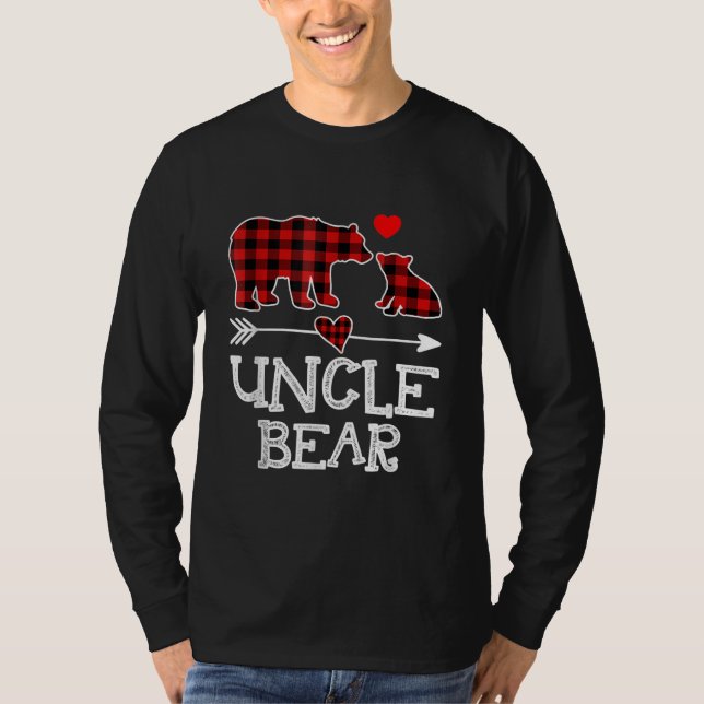 Camiseta Tio Bear Christmas Pajama Red Xadrez Buffalo (Frente)