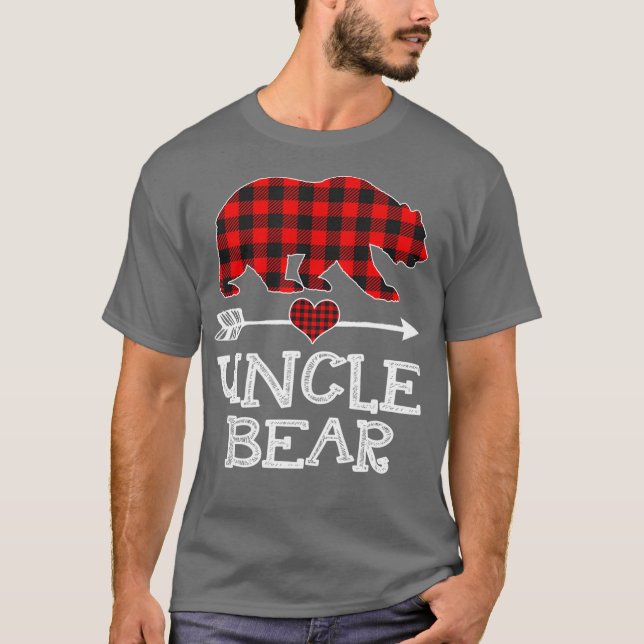 Camiseta Tio Bear Christmas Pajama Red Xadrez Buffalo (Frente)