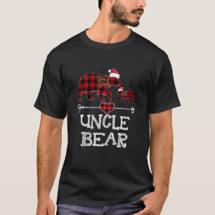 Camiseta Tio Bear Christmas Pajama Red Xadrez Buffalo Fami