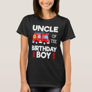 Camiseta Tio Birthday Boy Fire Truck Toddler Bombeiro