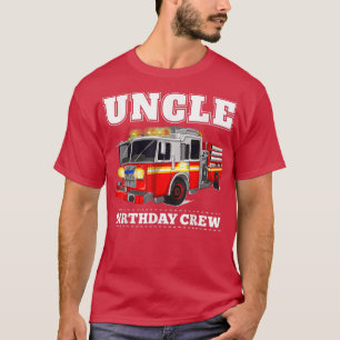 Camiseta Tio Birthday Crew Fire Truck Bombeiro Bombeiro Bom