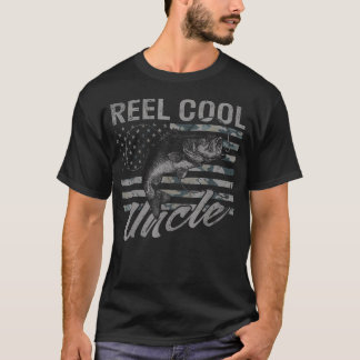 Camiseta Tio Camuflado da Bandeira Americana Legal Pescando
