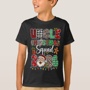 Camiseta Tio Christmas Crew 2026 Leopard Funny Papais noeis