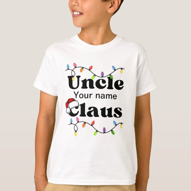 Camiseta Tio Claus personalizado para rapazes (Frente)