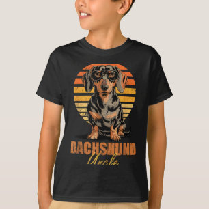Camiseta Tio Cool Retro Dachshund Amante de Cães Engraçado