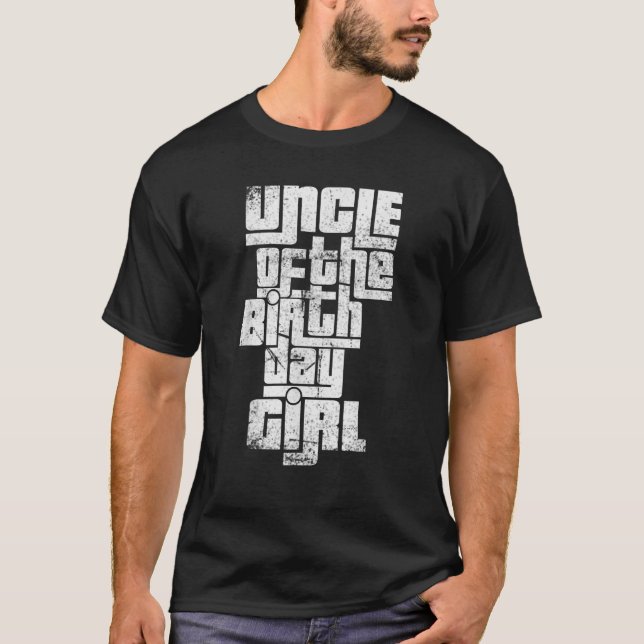 Camiseta Tio da aniversariante legal correspondência gráfic (Frente)