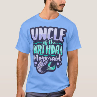Camiseta Tio da Design de sereia de aniversário para uma Se