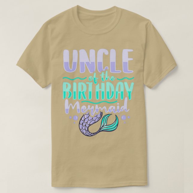 Camiseta Tio da Design de sereia de aniversário para uma Se (Frente do Design)