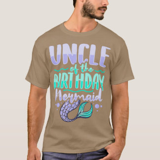 Camiseta Tio da Design de sereia de aniversário para uma Se