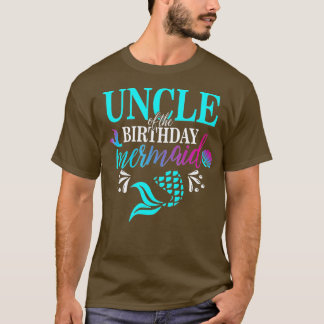 Camiseta Tio Da Família De Sereias De Aniversário Tshi