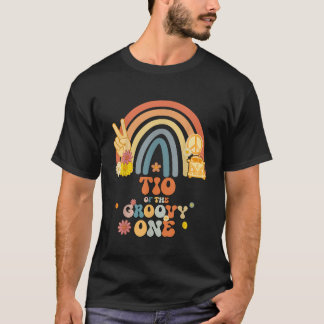 Camiseta Tio da Festa de aniversário Groovy One Rainbow Boh