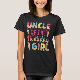Camiseta Tio Da Festa De Sorvete Do Dia De Aniversário