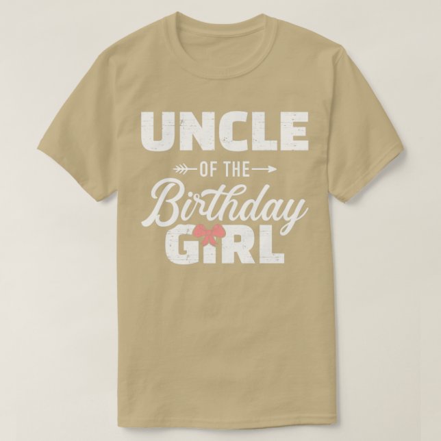 Camiseta Tio da filha de aniversário que se aproxima da fam (Frente do Design)