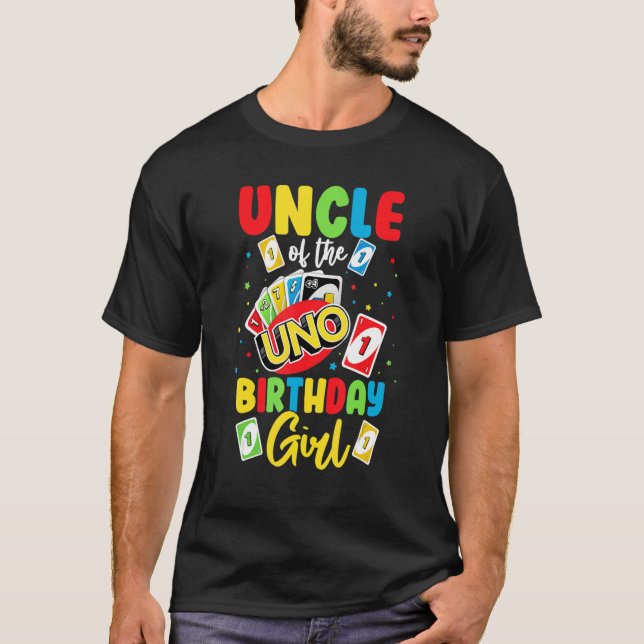 Camiseta Tio da Garota de Aniversário Uno Pai Pai (Frente)