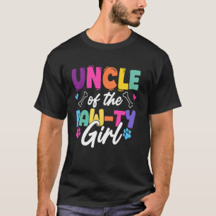 Camiseta Tio Da Menina Da Festa De Aniversário Do Cachorro