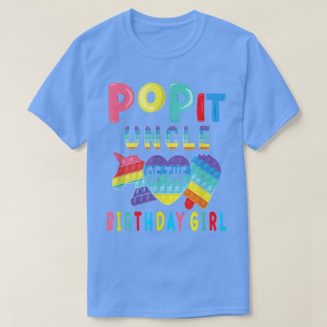 Camiseta Tio da Pop de Rapariga de Aniversário (Frente do Design)