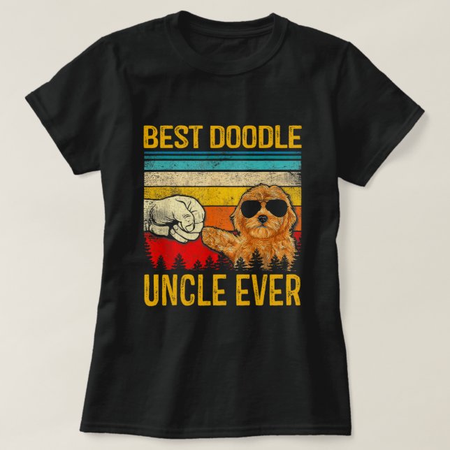 Camiseta Tio de Dólar Ever Goldendoodle Cachorro Presente F (Frente do Design)