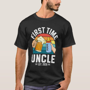 Camiseta Tio de Primeira Vez Est 2026 Anúncio de Bebê Ótimo