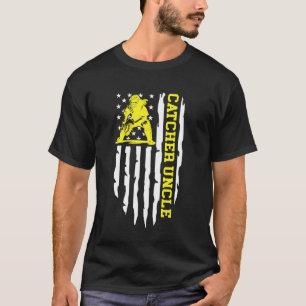 Camiseta Tio de um receptor de softball dos EUA Bandeira do