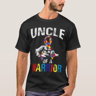Camiseta Tio De Uma Consciência Do Autismo Do Guerreiro